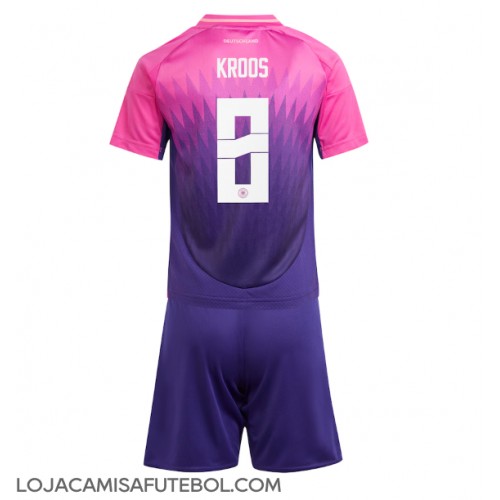 Camisa de Futebol Alemanha Toni Kroos #8 Equipamento Secundário Infantil Europeu 2024 Manga Curta (+ Calças curtas)